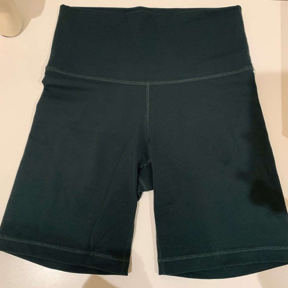 SOLD TNA Life aritzia dark green high rise biker shorts
